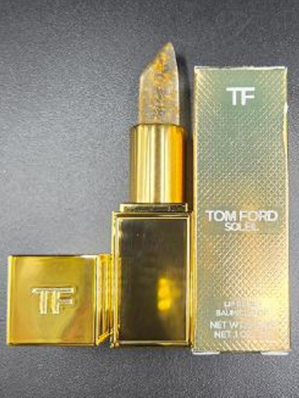 NIB Full Size Tom Ford Lip Blush Soleil Z09 Gold Fleck Balm Tint .1 oz